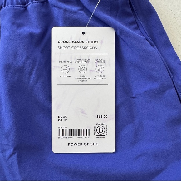 NWT Athleta Women's Blue Crossroad Shorts XS - Picture 2 of 3